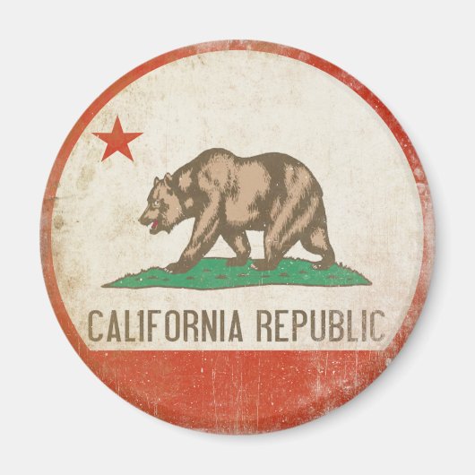 Magneet met noodlijdende Californische vlag (Voorkant)