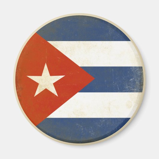 Magneet met Noodlijdende  Vlag uit Cuba (Voorkant)