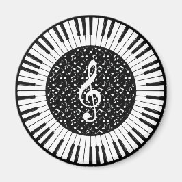 Magneet met ontwerp van cirkel van pianotoetsen