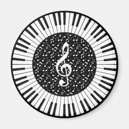 Magneet met ontwerp van cirkel van pianotoetsen (Voorkant)