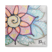 Magneet met originele kunstbloem