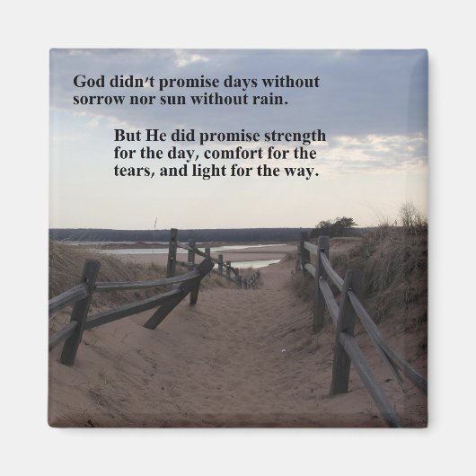 magneet met pad naar meer - belofte van God (Voorkant)