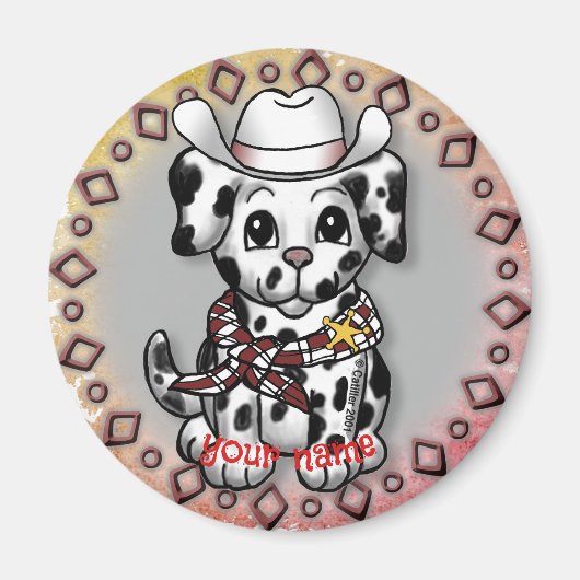 Magneet met puppy hond sheriff (Voorkant)