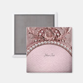 Magneet met roze bloem (Voorkant / Achterkant)