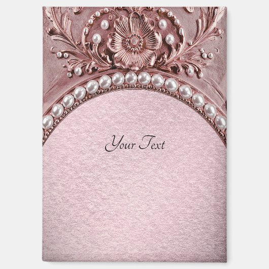 Magneet met roze bloem (Voorkant)