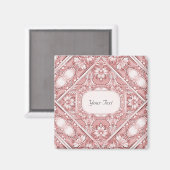 Magneet met roze bloemen (Voorkant / Achterkant)