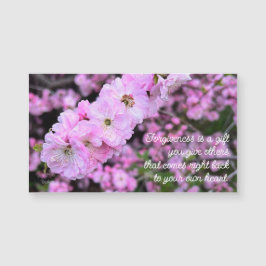 Magneet met roze lente bloemen foto vergeef quote