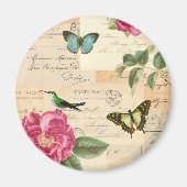 magneet met rozen en vlinders (Voorkant)