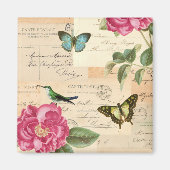 magneet met rozen en vlinders (Voorkant)