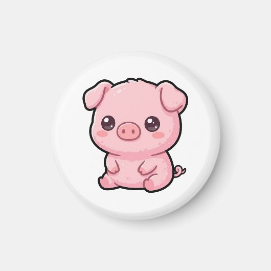 Magneet met Schattig Biggenbaby (Voorkant)