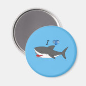 Magneet met schattig Ik hou van haaien design (Voorkant / Achterkant)