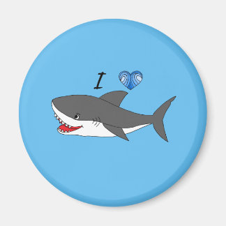 Magneet met schattig Ik hou van haaien design