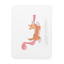 Magneet met schattige corgi-pup die toiletpapier s