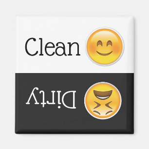 Magneet met schoon/vuile vaatwasser-emoji