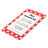 Magneet met sjabloon voor restaurantreclame in rod (Linkerzijde)