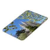 Magneet met SLC Temple met witte bloemen (Linkerzijde)
