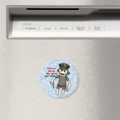 Magneet met Sock Monkey Politie (Insitu (Vaatwasser))