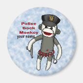 Magneet met Sock Monkey Politie (Voorkant)