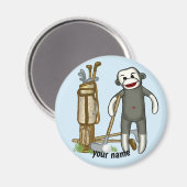 Magneet met sokken aap golfen (Voorkant / Achterkant)