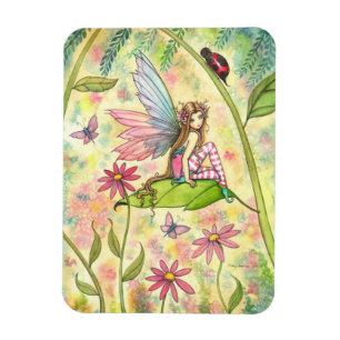 Magneet met sprookjesachtige bloemenfee