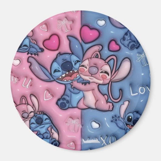 Magneet met Stitch en AngelMagneet (Voorkant)