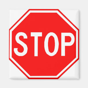 Magneet met stopteken
