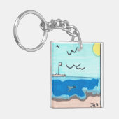 Magneet met strandtafereel sleutelhanger (Voorkant Links)