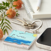 Magneet met strandtafereel sleutelhanger (Voorkant Rechts)