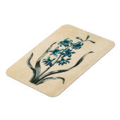 Magneet met vintage botanische bloemhyacint (Linkerzijde)