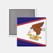 Magneet met vlag van Amerikaans-Samoa- USA (Voorkant / Achterkant)