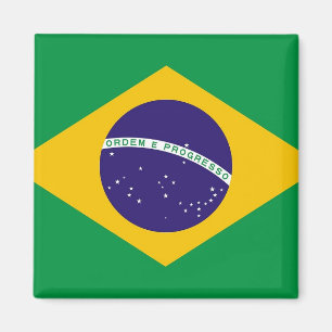 Magneet met vlag van Brazilië