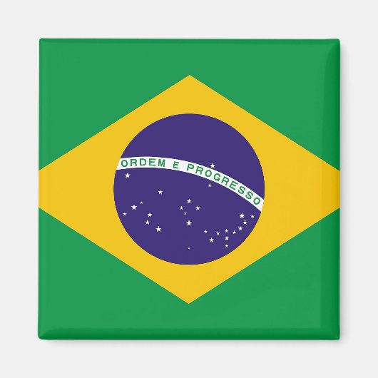 Magneet met vlag van Brazilië (Voorkant)