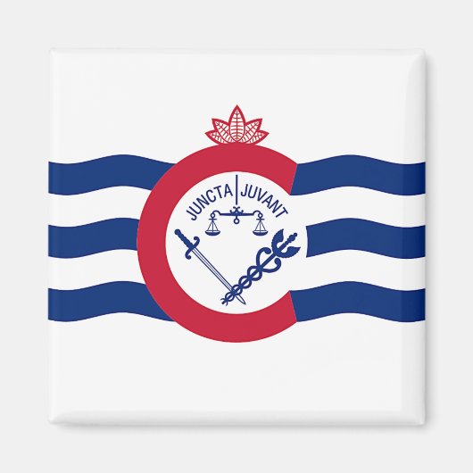 Magneet met vlag van Cincinnati, Ohio, Verenigde S (Voorkant)