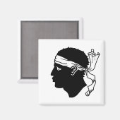 Magneet met vlag van Corsica, Frankrijk (Voorkant / Achterkant)