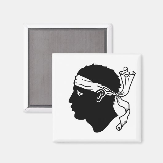 Magneet met vlag van Corsica, Frankrijk (Voorkant / Achterkant)
