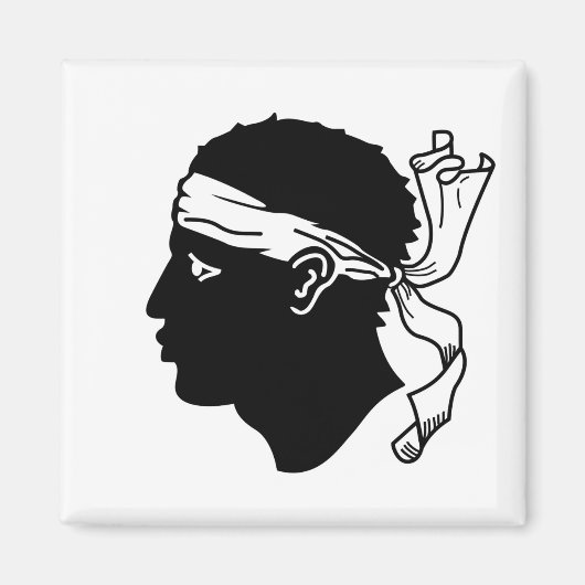 Magneet met vlag van Corsica, Frankrijk (Voorkant)