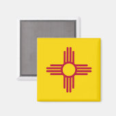 Magneet met vlag van de staat New Mexico - Verenig (Voorkant / Achterkant)