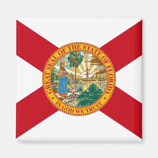 Magneet met vlag van Florida State - Verenigde Sta (Voorkant)