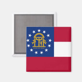 Magneet met vlag van Georgië - Verenigde Staten (Voorkant / Achterkant)