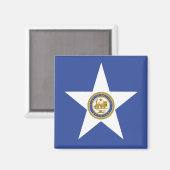 Magneet met vlag van Houston, Texas, Verenigde Sta (Voorkant / Achterkant)