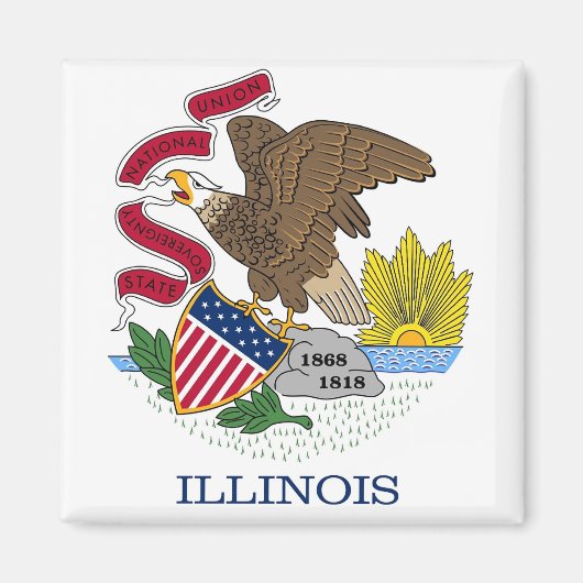 Magneet met vlag van Illinois State - Verenigde St (Voorkant)