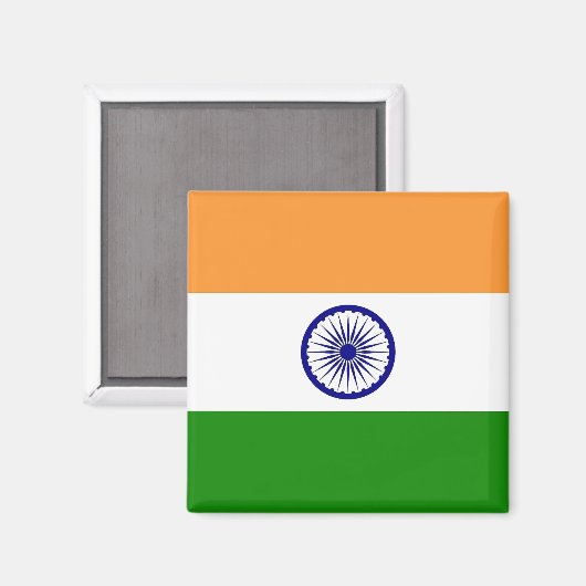 Magneet met vlag van India (Voorkant / Achterkant)