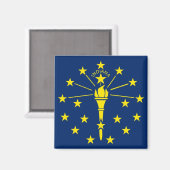 Magneet met vlag van Indiana State - Verenigde Sta (Voorkant / Achterkant)