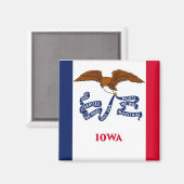 Magneet met vlag van Iowa State - Verenigde Staten (Voorkant / Achterkant)