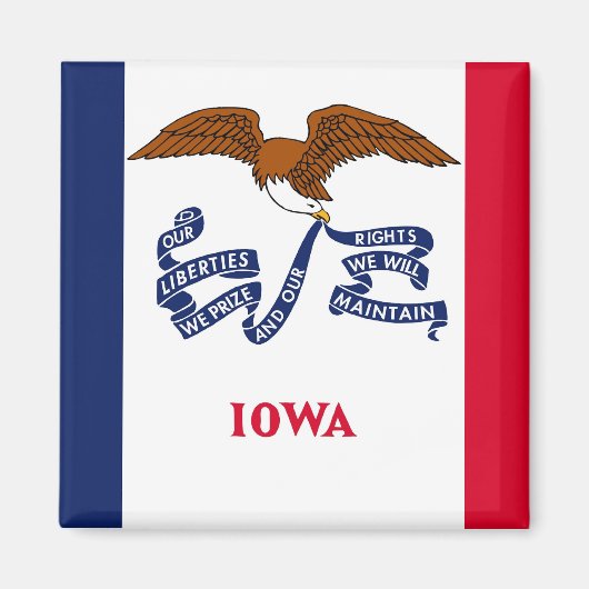 Magneet met vlag van Iowa State - Verenigde Staten (Voorkant)