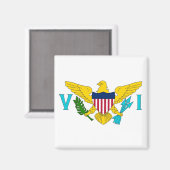 Magneet met Vlag van Maagdeneilanden - USA (Voorkant / Achterkant)