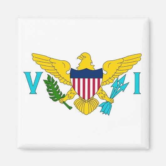 Magneet met Vlag van Maagdeneilanden - USA (Voorkant)