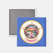Magneet met vlag van Minnesota State - Verenigde S (Voorkant / Achterkant)