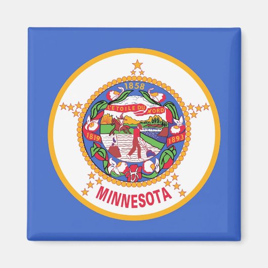 Magneet met vlag van Minnesota State - Verenigde S (Voorkant)