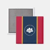 Magneet met vlag van Mississippi (Voorkant / Achterkant)